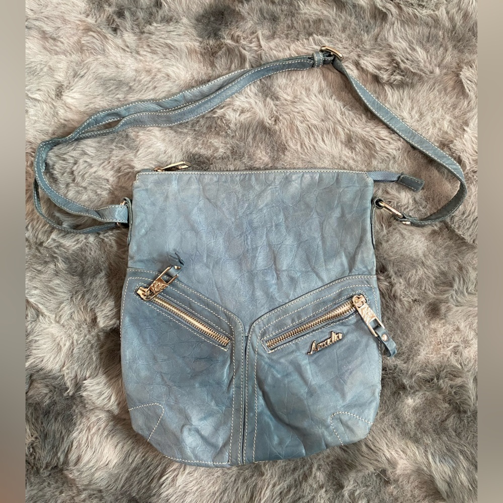 Arcadia Blue Leather Crossbody Bag